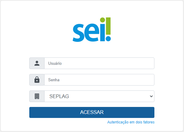 Tela de login de usuário interno SEI-RJ